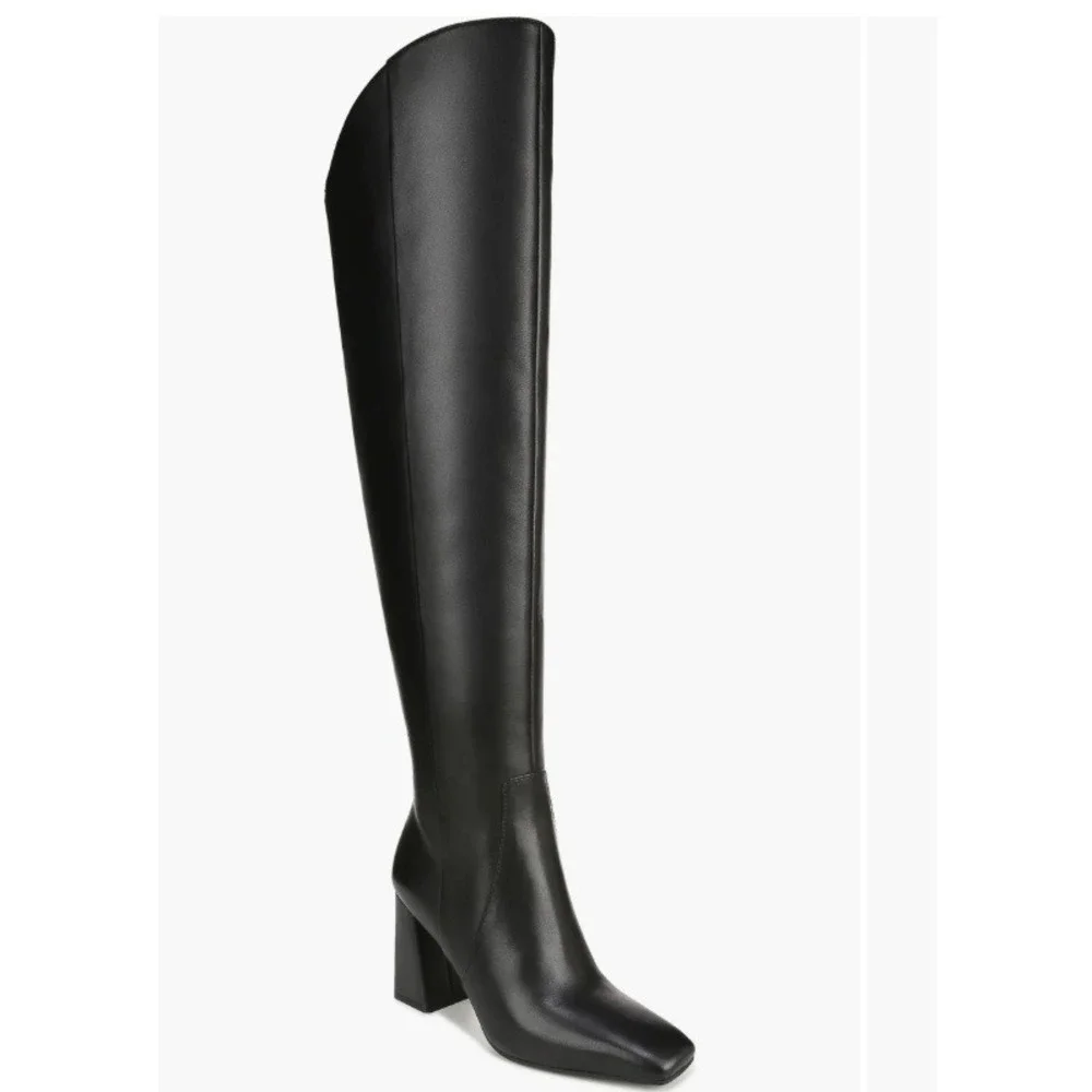 Naturalizer Lyric Black Smooth Leather Wide Calf Knee‎ High Boots Womens 6M NEW